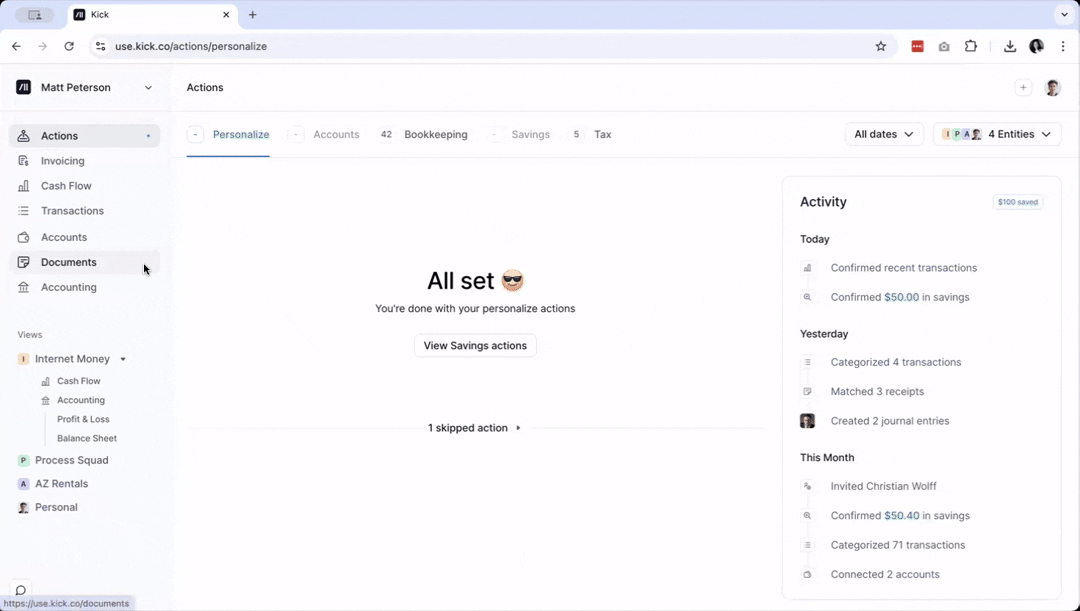Kick Exporting Reports.gif